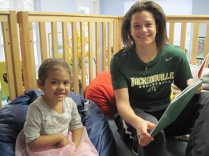 JU Womens basketball reading with fours                                        